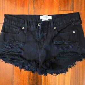 Pistola Black Distressed Jean Shorts Sz.25 Pockets Festival Vacation